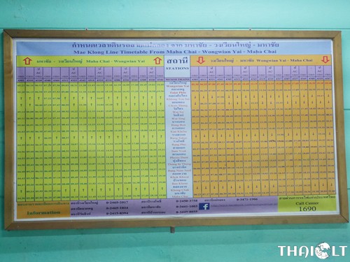 The schedule of Maeklong Line The schedule of Maeklong Line