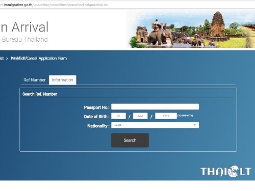 Thailand Visa on Arrival Online